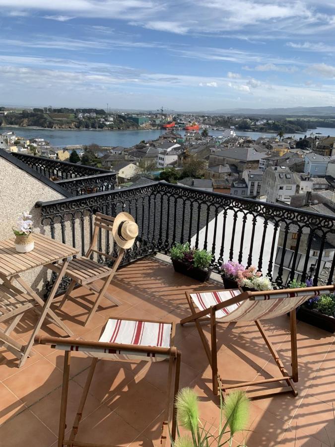 Moderno Piso Con La Mejor Terraza De Ribadeo Y Vistas Maravillosas Bagian luar foto